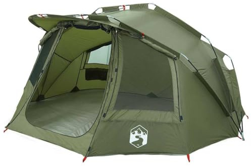vidaXL Tente de pêche 5 Personnes Vert Olive imperméable, Tente de Camping, Tente de Jardin, abri d'extérieur, abri de pêche, abri de Camping