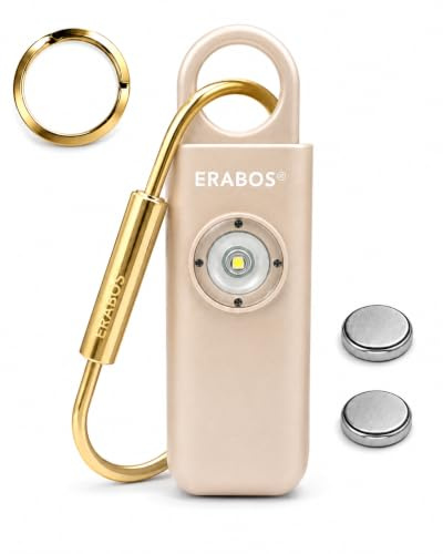 ERABOS Premium Taschenalarm T1000 Ladies | von Polizeibeamten gegründete Sicherheitsmarke | Qualitätsprodukte seit 2019 | +2 Stück Ersatzbatterien GRATIS (Rosegold)