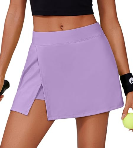 PINSPARK Gonna da Tennis Donna con Pantaloni Sportiva Golf A Vita Alta con 2 Tasche E Spacchi Laterali Estiva Minigonna Gonne Corsa Pantaloni Escursionismo
