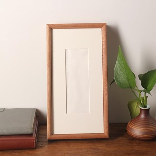 Stfery Bilderrahmen 15x30 cm Holz, Tischplatte & Wand,Fotorahmen Echtholz Abgerundeter Rand Baby Family