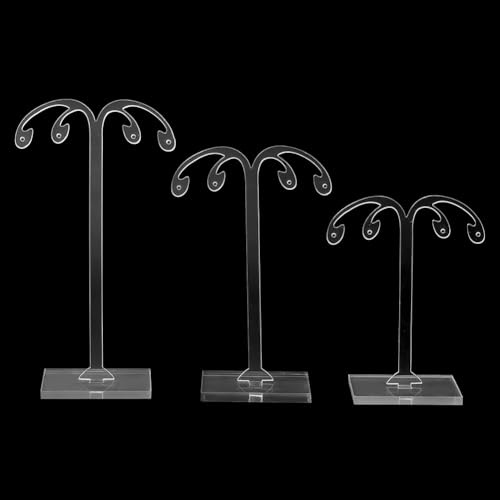 SUNNYCLUE 6 pz 3 dimensioni Porta Orecchini In Acrilico A Forma di Albero Espositore per Gioielli Espositore per Orecchini In Acrilico Trasparente Torri per Gioielli Orecchini A Bottone Organizer Appe