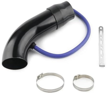 Alumimum 3'' 75mm Universal Auto Cold Air Intake System Turbo Induktionsrohr Rohr Silber Schwarz Rot Luftfilter Ansaugschlauch(Schwarz)