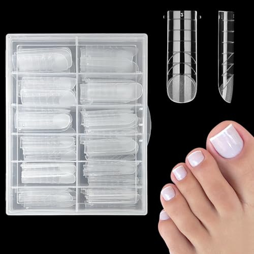120 Cartine per Unghie, Cartine per Unghie in Gel Builder, Kit per Unghie in Polygel, Riutilizzabili, Stampi per Tip Unghie dei Piedi, 12 Misure