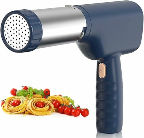 Automatic Pasta Machine Electric Noodle Machine, 5-in-1 Cordless Pasta Machine with Cutter and Measuring Cup, Easy to Clean - can Make Long Noodles, Spaghetti, Macaroni