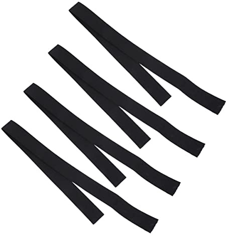 BAZEITFLOW 4 Diademas Elásticas Ajustables Negras para Pelucas de Poliéster, Lavables Pegajosidad, Paquete de 4 Unidades Ideales para Uso Diario