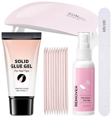 Professional Nail Glue & Gel Remover Set - Professional Nail Glue & Gel Remover, Acrylic Tips Adhesive Gel | Multipurpose Nail Design Kit with UV Light for Family, Beginners, Salon, Women, Beauty Enth