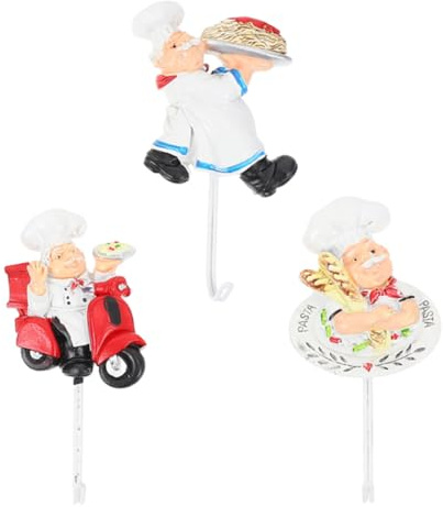 SHINEOFI Ganchos De Chef Para Cocina 3 Unidades Gancho De Pared Sin Perforación Resina Para Colgar Toallas Llaves Y Pequeños Accesorios En Cocina Baño Y Puerta