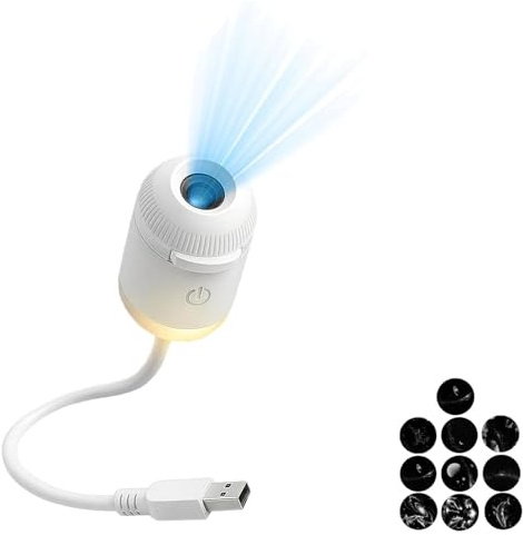 Proyector de Galaxia 2 en 1 Luz Nocturna, Alimentado por USB 360° Ajustable Planetario Estrella Cielo Estrellado Lámpara Espacial LED, Portátil HD Vía Láctea Iluminación Ambiental Regalo para
