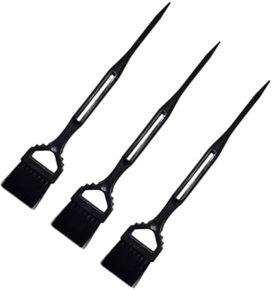 DINHEAROM Spazzola per Tintura Colore Casuale Applicatore per Trattamento Olio Set 3 Pezzi Chioma in Pp Nero per Salone Professionale e Uso Domestico