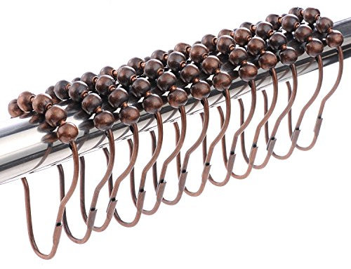 LIHAO Set di 12 Anelli in Acciaio Inox per Tenda Doccia - Bronzo
