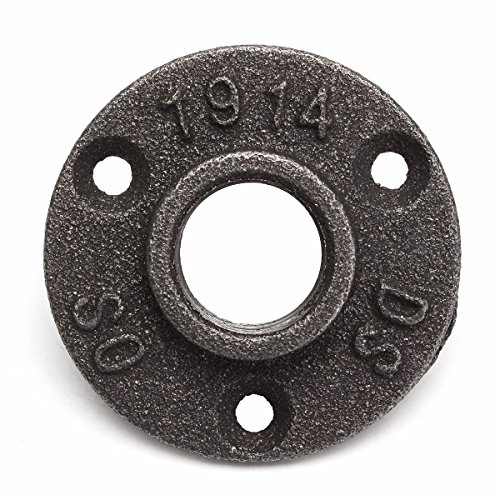 EsportsMJJ 1/2 Oder 3/4 Zoll Schwarz Flansch Eisenrohrboden Montage Sanitär-Threaded DREI Löcher Flansch -1/2 Zoll