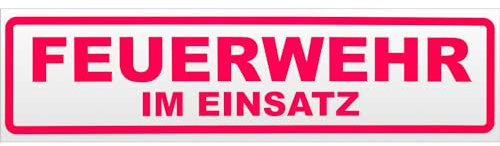 Kiwistar Magnetschild Feuerwehr im Einsatz - 30cm Neonpink - magnetisch für Auto PKW Kfz - wiederverwendbares Hinweisschild aus Magnetfolie - für Fahrzeug, Truck