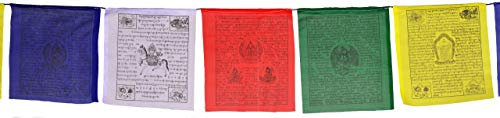 Buddha Figuren BUDDHAFIGUREN Gebetsfahnen (25 Blatt) 650 cm Kalachakra (26x27cm) Premium