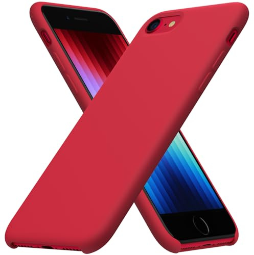 ORNARTO für iPhone SE 2020/2022 Hülle aus Silikon 4,7 Zoll - Rot