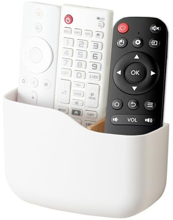 SUNFICON Selbstklebende Fernbedienungshalter, Universal-Halterung für Media-Player, Controller, Wandmontage, Fernbedienung, Organizer, Box, Elfenbeinweiß