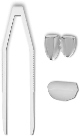 Denti D'argento, Placcatura dei Denti, Stile Hip Hop, per Uomo Donna, Griglie Hip Hop Rimovibili per i Denti, Denti in Metallo Grillz,Gioielli Dentali,Decorazione Di Protesi Singole(D'argento)