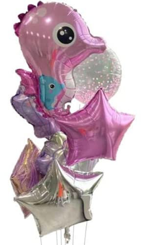 DIWULI Seepferdchen Ballon-Set - Meerestiere Kinder-Party Deko