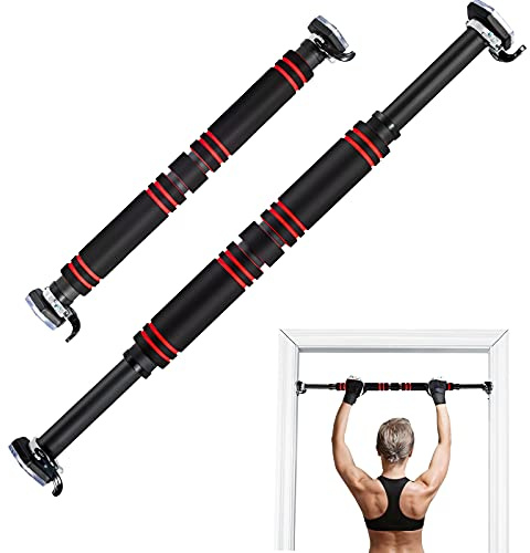 GOPLUS Klimmzugstange für Türrahmen ohne Schrauben, 65-100 cm verstellbare Trainingsstange mit Schlösser, Trainingsgerät mit Tragkraft bis zu 120 kg, Pull Up Bar für Sport & Fitness, Schwarz