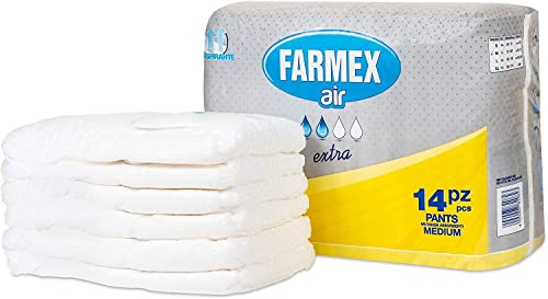 Farmex Pannoloni per Adulti - PANTS Mutanda Assorbente EXTRA - TNT Super Assorbente, Latex-Free, Traspirante e Anallergico - Delicato sulla Pelle - 84 pezzi - Misura M