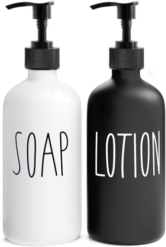 MOMEEMO Soap Dispenser Bathroom Set, Black & White