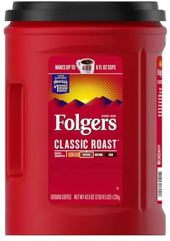 Folgers Classic Medium Roast Ground Coffee 1.23 kg Makes up to 400 Cups