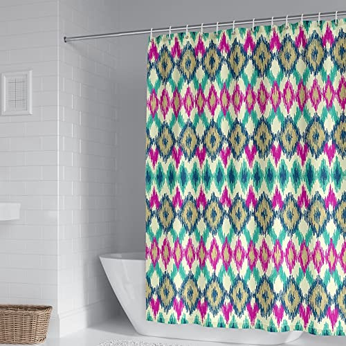 Aotiwe Badezimmer Deko Zum Aufhängen, Badevorhang Set Ethnisches Mehrfarbiges Muster Polyester 90X180cm