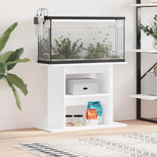 DJEKA Aquarium Unterschrank 80 x 35 x 60 cm Aquarium Tisch Aquarium Stand Aquarium Unter Tisch/Schrank Aquarium Mit Unterschrank Weiß Aquariumschrank Aquariumregal Tisch Für Aquarium