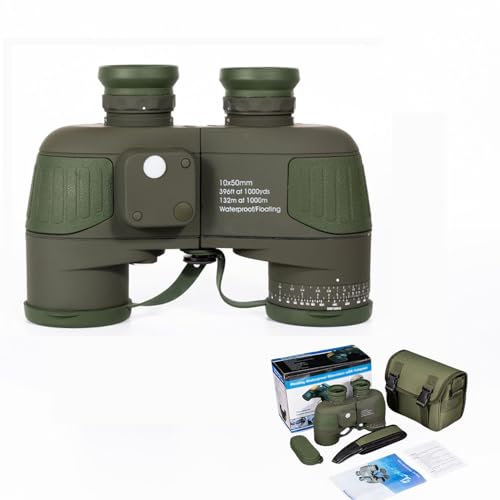 wcpqt Tragbares Fernglas 10 X 50, Wasserdichtes Marine-Fernglas, Nachtsicht-Teleskop, Superhelles Fernglas, FüR Die Vogelbeobachtung, Besichtigung, Jagd, Feldbeobachtung