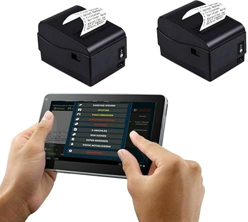 Mobile Kasse für Gastronomie: 2x Bondrucker, Kellner-Terminal Bestellterminal (für Restaurant, Biergarten oder Shisha-Bar), Restaurant-Kasse, Gastro-Kasse