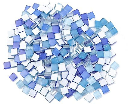 HAPINARY 300st Mosaik Handwerk Fliese Blaues Glas Mosaikfliesen Selber Machen Schillernde Mosaikfliesen Mosaik-wandfliese Buntglas Blaues Kind Mischen Verstreut