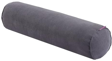 Miaogoo Weiche, bequeme Nackenrolle für Sofa, Bett, Erkerfenster, praktisches, einfarbiges Rollkissen, atmungsaktiv, rundes Nackenkissen (Grau, 20 x 80 cm)