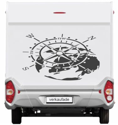 einen Kompass Aufkleber für Camper und Wohnmobile in verschiedenen Größen (SM1/5)