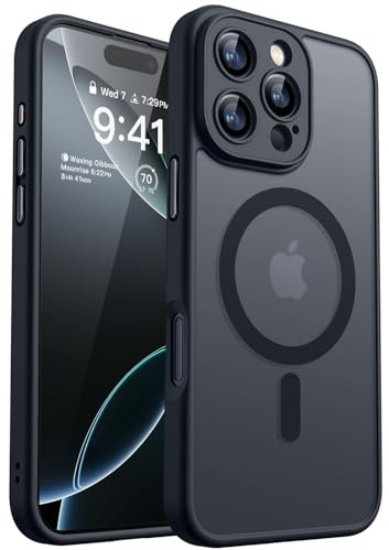 CANSHN für iPhone 16 Pro Hülle mit Kameraschutz, Schwarz