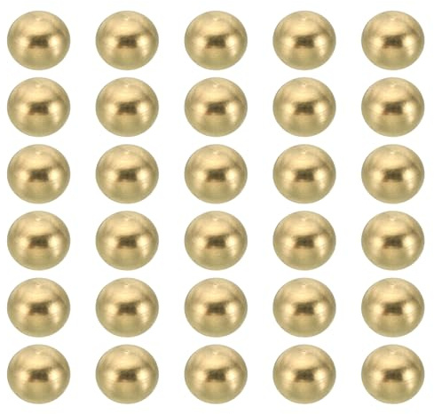PATIKIL M3x6mm Écrou Borgne Filetés, 30 Pcs Cache Ecrou Décoratifs en Forme de Boule de Laiton pour Lampe, Éclairage de Meubles ou Projet de Bricolage
