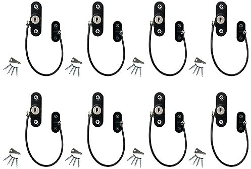 Barfeery 8 PCS Child Protection Window Restrictor Adjustable Window Lock Child Stopper Falling Prevention Security Locks A