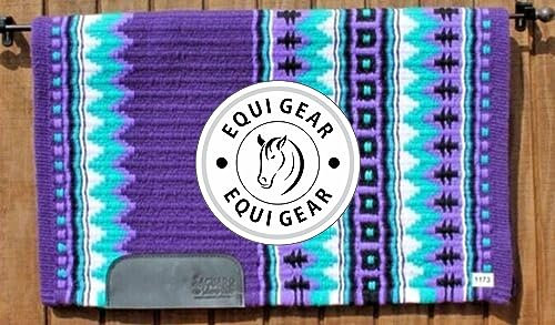 EQUIGEAR Western Show Horse Satteldecke aus neuseeländischer Wolle, Western-Design, handgefertigte Satteldecke, Wollpolster, Sensor Flex (Anpassung möglich) BA27 (34 x 34)