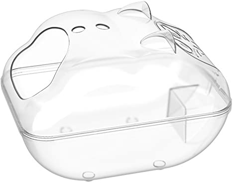 Uqezagpa Bissfestes Hamster-Sandbad für Kleintiere, Sandbad, Tiere, Sandbad, Dusche, Haustierzubehör, Zubehör