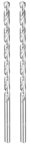 HARFINGTON 2pcs Twist Drill Bit 6.5mm Dia 160mm (6.3) Extra Long High-Speed Steel Spiral Jobber Drill Bits Fully Ground Drilling Tools for Wood Plastic Aluminum Thin Metal Sheet