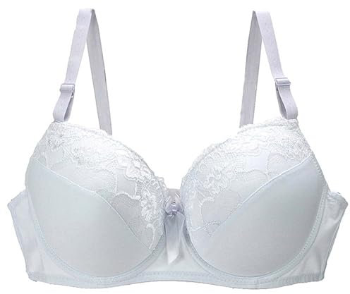 Sports Bra Push Up Bras for Women Sexy Floral Lace Comfit Padded Support Underwire Bralettes Full Coverage Comfort Everyday Minimiser Bras Underwear White 90E