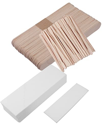 Vaguelly 400pièces Bâtons de Cire Dépilatoires Bois Bandes de Cire Jetables pour Épiler Mains et Autres Zones Corporelles