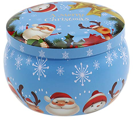 Tarro de lata para hacer recipientes con tapa, tarros de metal, latas de Navidad, tarros de Navidad con tapas vacíos para hacer latas de metal navideñas