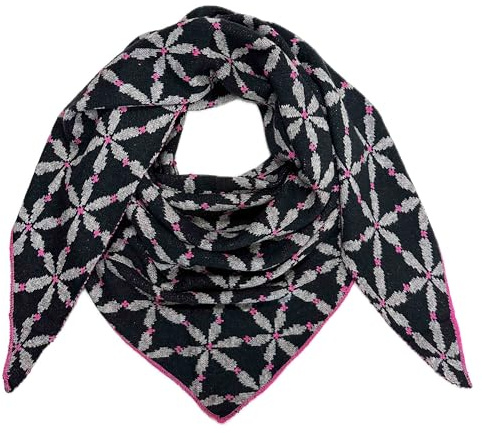 J26 XL Dreiecksschal Blume Winter Unisex Dreieck Strickschal Schal Wolle Stola Tuch Stickschal