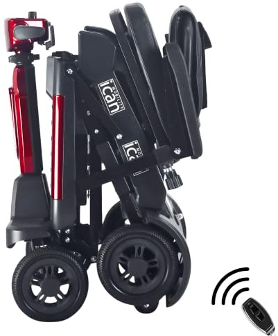 iCAN EasyFold X-12 2026 Automatic Folding Mobility Scooter – Lightweight 22Kg and Battery, Automatic Fold, Long Range, LED Display – Portable Mobility Scooter, Class 2, UK Regulated