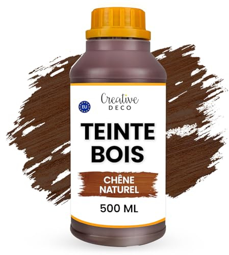 Creative Deco Vattenbaserad Träfärg | Naturlig Ek Färg | 500 ml | Snabbtorkande Lack | Giftfri | För Trä, Träpaneler, Betong, Tegel, Tapeter med Mera | Hög Effektivitet