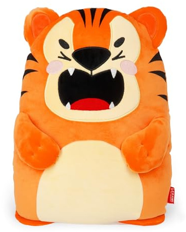 LEGAMI - Superweiches Kissen; Tiger-Thema, Superweich, Geschenkidee, L 28 cm x H 42 cm x B 14 cm