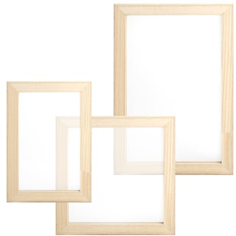 GZRXIOUS 3PCS marcos para fabricación de papel en madera set papel artesanal con bastidor y tamiz herramienta para hacer papel reciclado diy manualidades talleres y enseñanza marco para fabricar papel