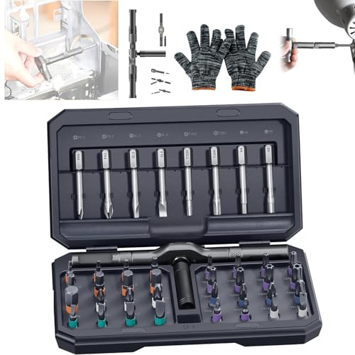 42 in 1 Multi Magnetic Screwdriver Sets, Ratchet Screwdriver with 40 Bits, Detachable T Handle, Precision Screwdrivers DIY Tool Kit for Repair Update Work (42 in 1 Set)
