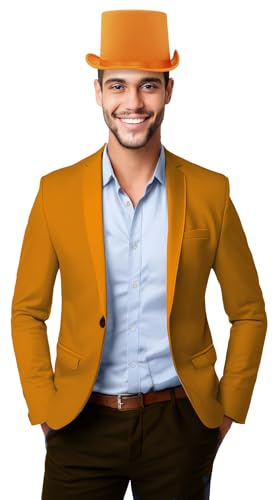 Guirca Satin Zylinder Orange Erwachsene Showtanz Zubehör Clown Fasching Karneval