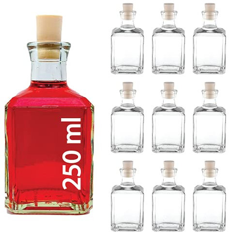casavetro 10 x 250ml -Mystik SPI-Glas-Flaschen leere zum abfüllen inklusiver Korken kleine Flaschen (10 Stück)