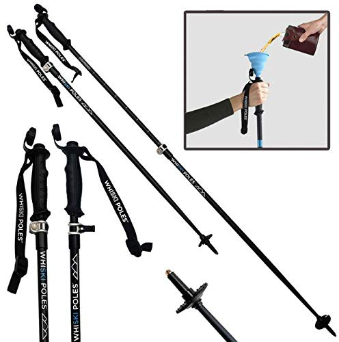 SKI Pole Flask - WhiSki Poles 2.0 - Best Gift for Skiers - One Size Fits All w/Free Collapsible Funnel